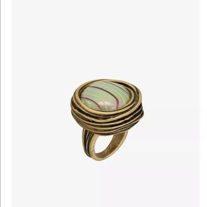 Zara Limited Edition Round Glass Ring collection 09 of 2021 antiqued metal